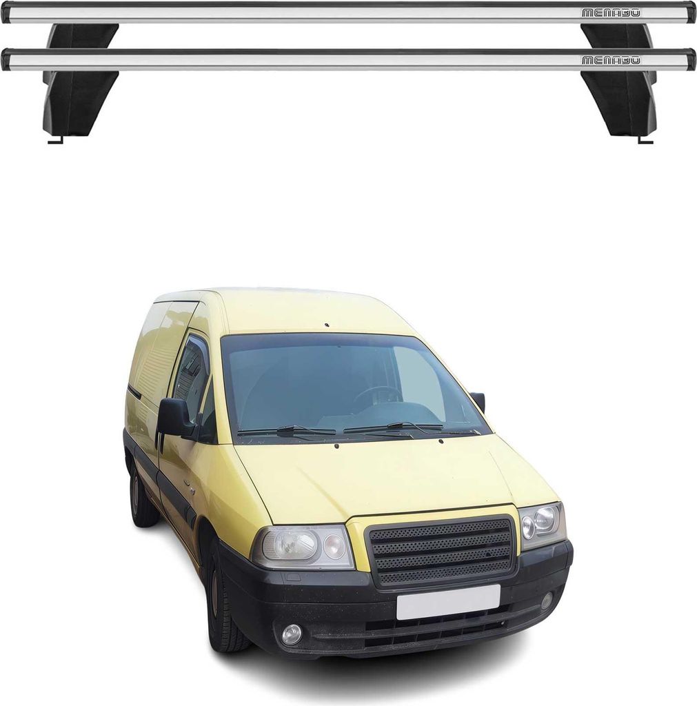 Menabo Dachträger Grundtäger für Citroen Jumpy 1995-2006 75kg Alu Silber 2 tlg