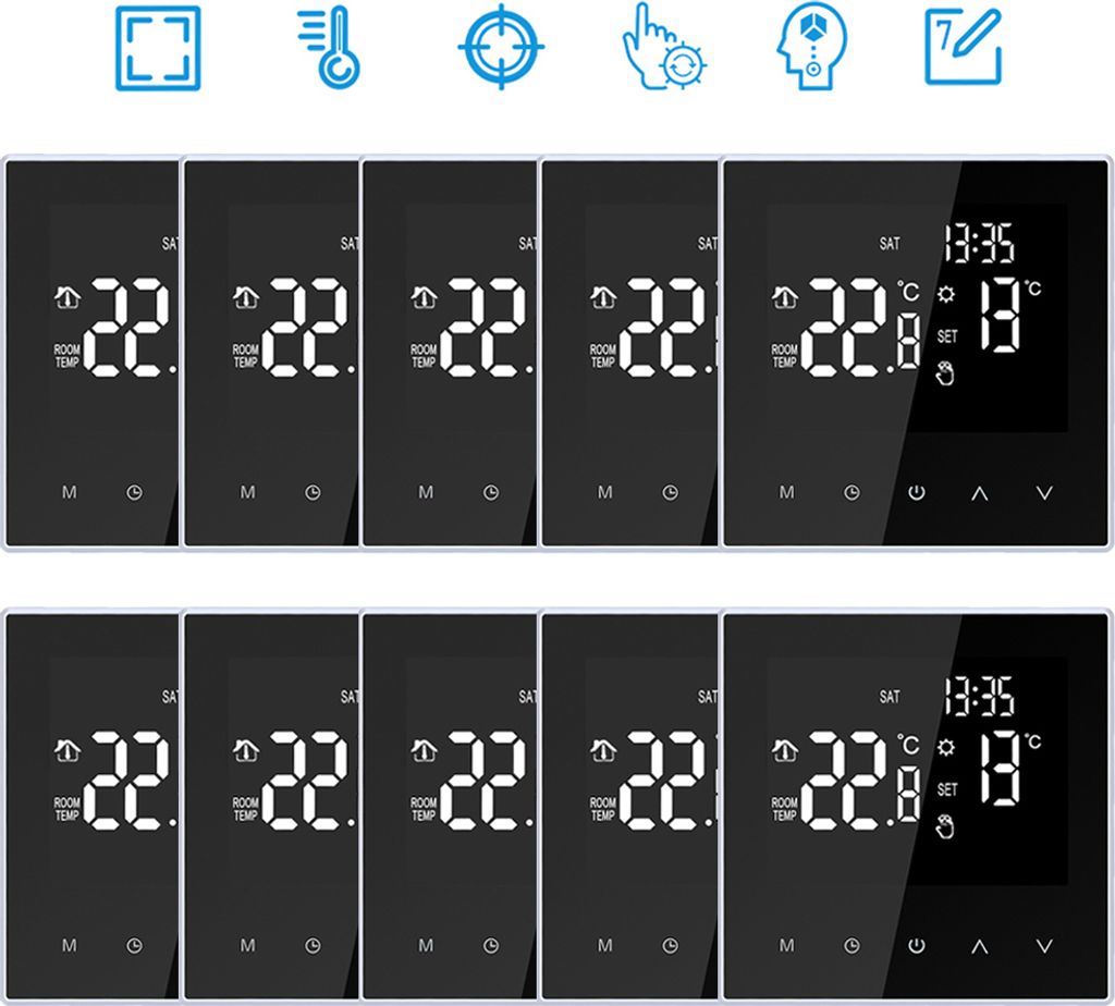 10X Raumthermostat FußBodenheizung Elektroheizung Programmierbar Thermostat fuer Home School Office Hotel 16A