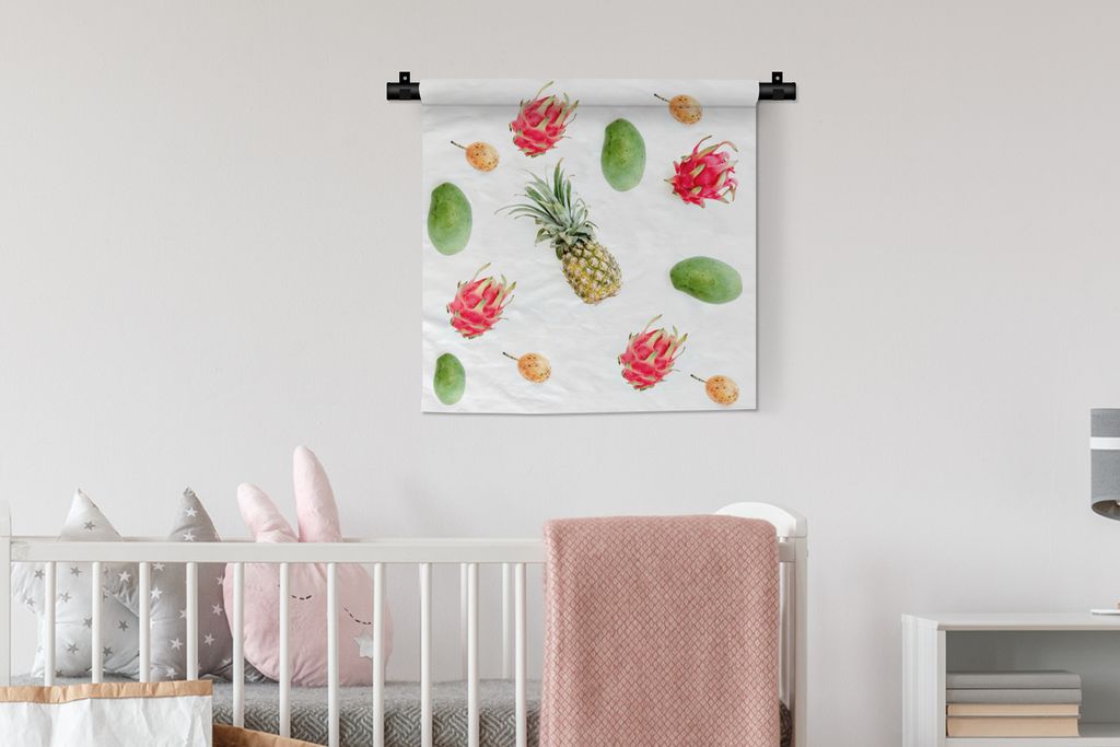 MuchoWow Wandteppich Wandbehang Tropisch - Obst - Mango 60x60 cm Tapisserie Dekoration Wandtuch - Dekorationen - Wand Decke