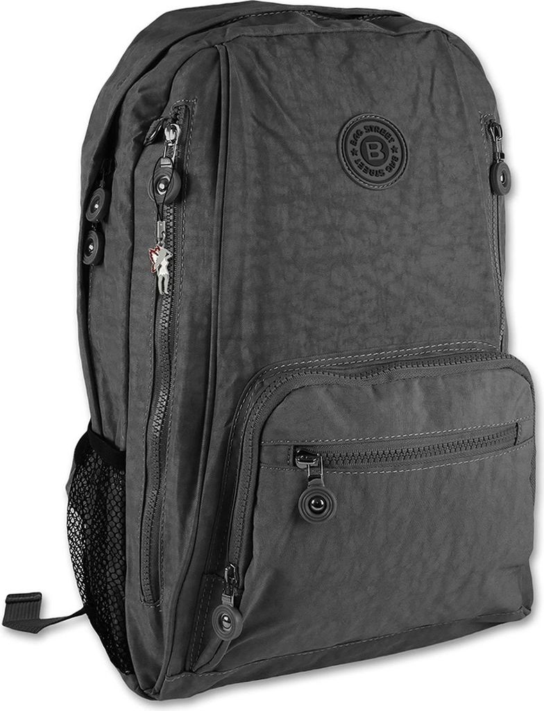 Bag Street Nylon Rucksack Damen Herren Sporttasche grau 25x43x13 cm D2OTJ613K