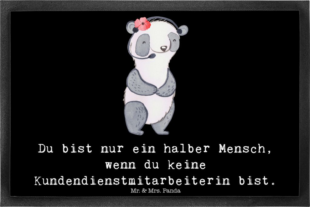Mr. & Mrs. Panda fußmatte Kundendienstmitarbeiterin Herz 40 x 60 cm - Schwarz - Geschenk, Backoffice Mitarbeiter, Customer Service, Schmutzmatte, ...