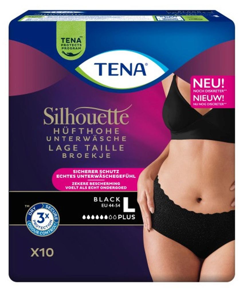 TENA - Silhouette Plus Black L - 10 Stk. Produktbild 