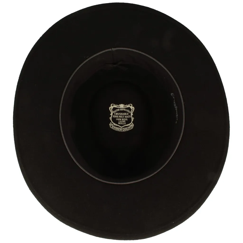 Cappello In Feltro Di Lana A Tesa Larga Schiacciabile Con Fascia In Pelle - Unisex, Per Uomo E Donna, Elegante E Pratico Da Viaggio