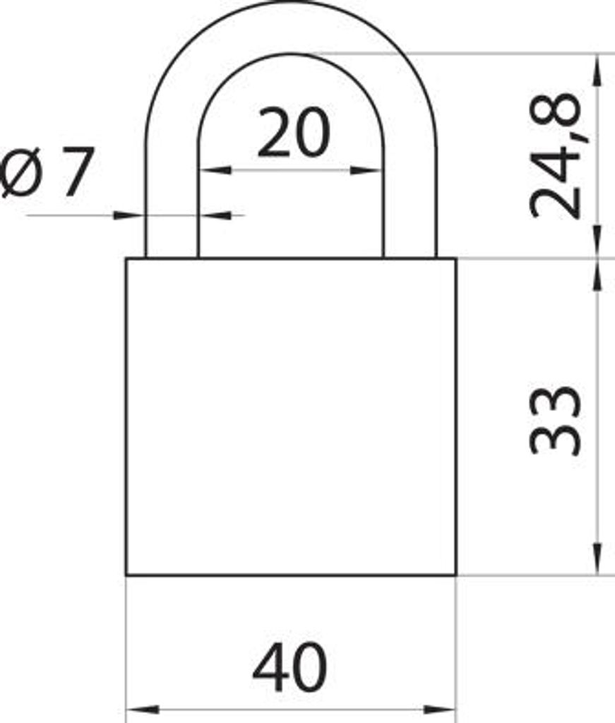 YALE Y112/40/124/1 Gusseisen-Scheibenvorhängeschloss, silber