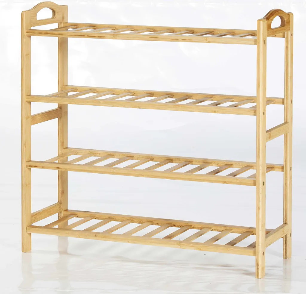 Petite bibliothèque bambou Celie 68cm pour rangement salon compact - 5