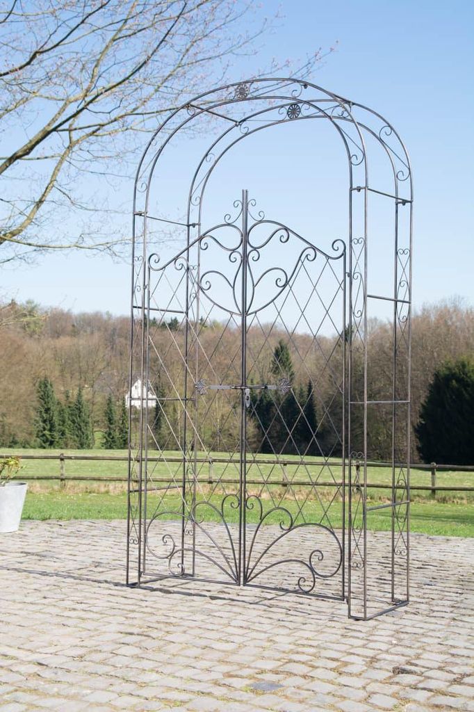 Exklusiver Rosenbogen aus Eisen – Kletterhilfe – langlebiges und elegantes Design – Gartenzubehör