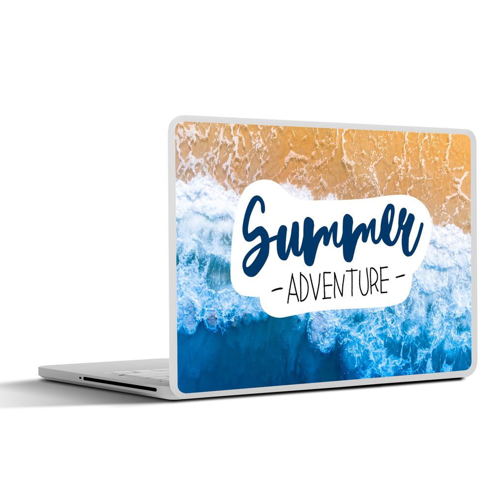 MuchoWow Laptop Aufkleber Sticker Cover Strand - Meer - Zitat - Sommer 31x22.5 cm - Laptop-Deko