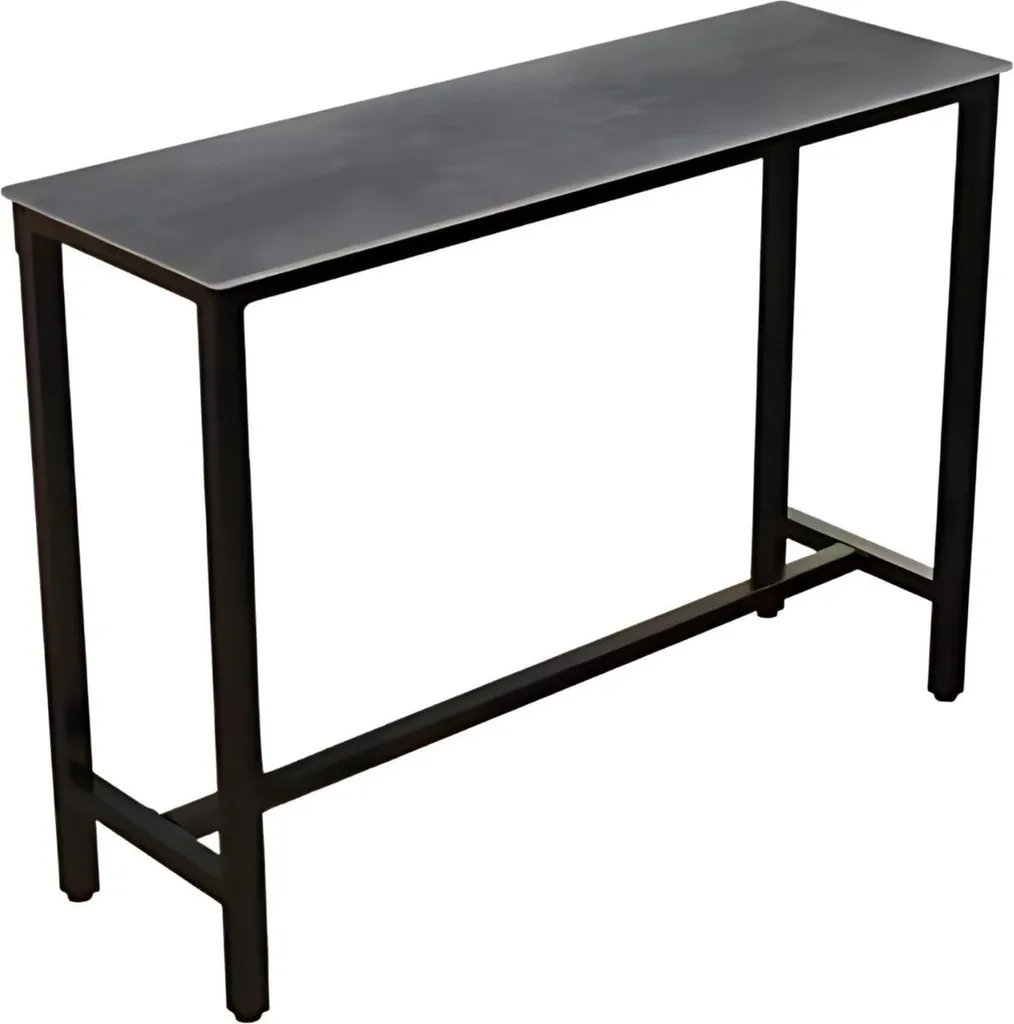 Petite cuisine ? Table haute Milano Tavien 120 cm Marbre Gris 4-6 pers