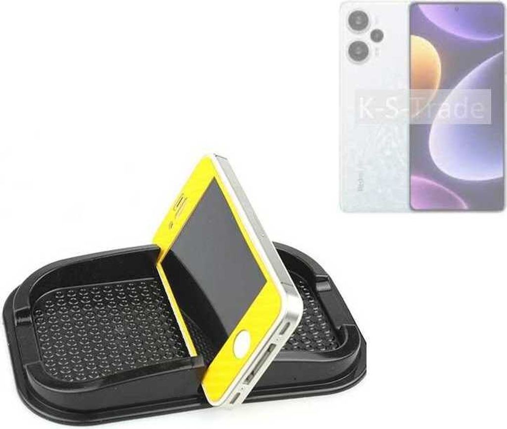K-S-Trade Auto Anti Rutsch Matte Smartphone-Halter kompatibel mit Xiaomi Redmi Note 12 Turbo Haft Pad Armaturenbrett Handy-Halterung Silikon