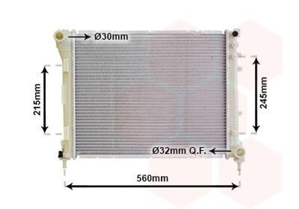 VAN WEZEL 17002403 Kühler Wasserkühler Motorkühler für FIAT Panda Schrägheck (312, 319)