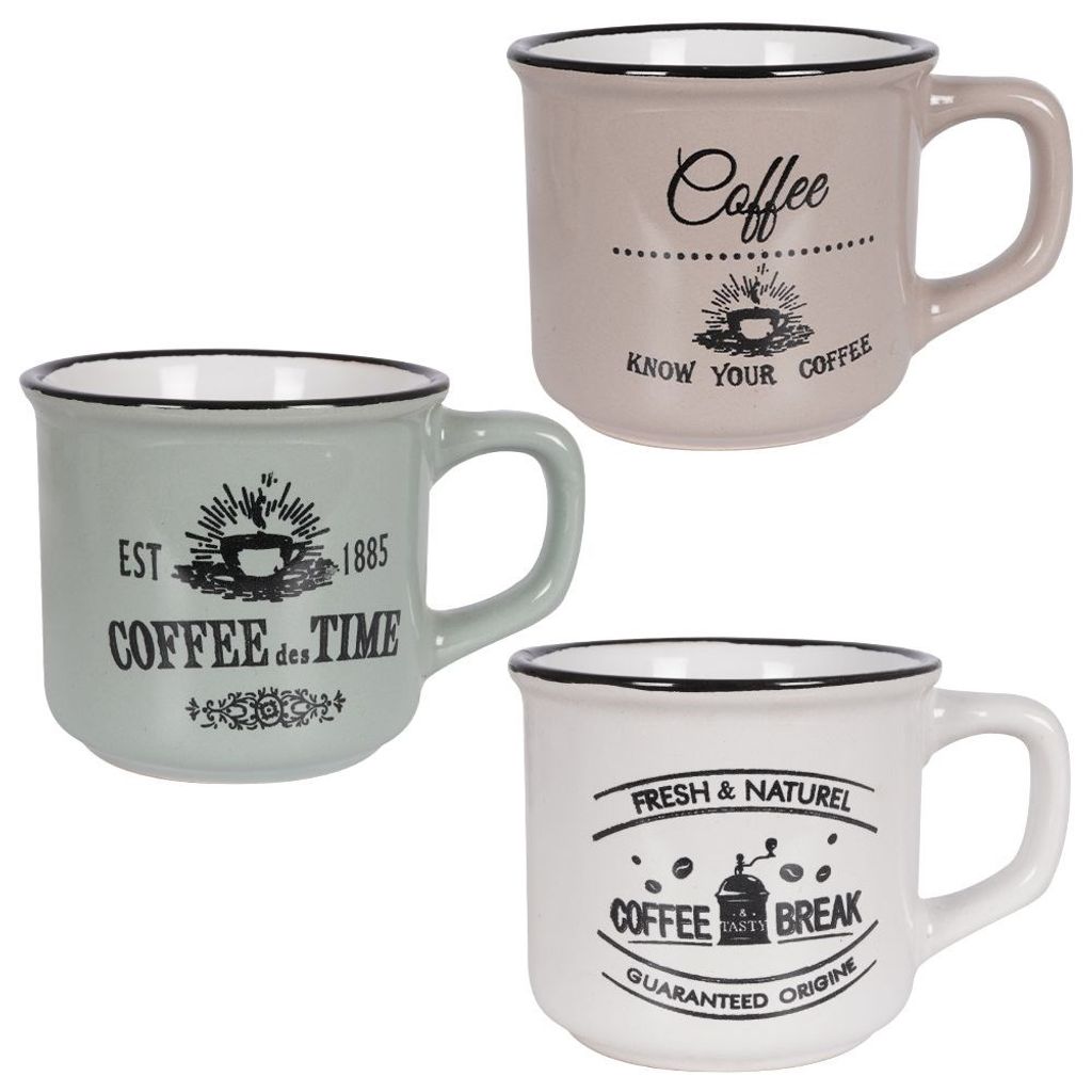 Trinkbecher Keramikbecher Keramiktassen für Kaffee Tee Geschenk-Set 160ml 3 Stück