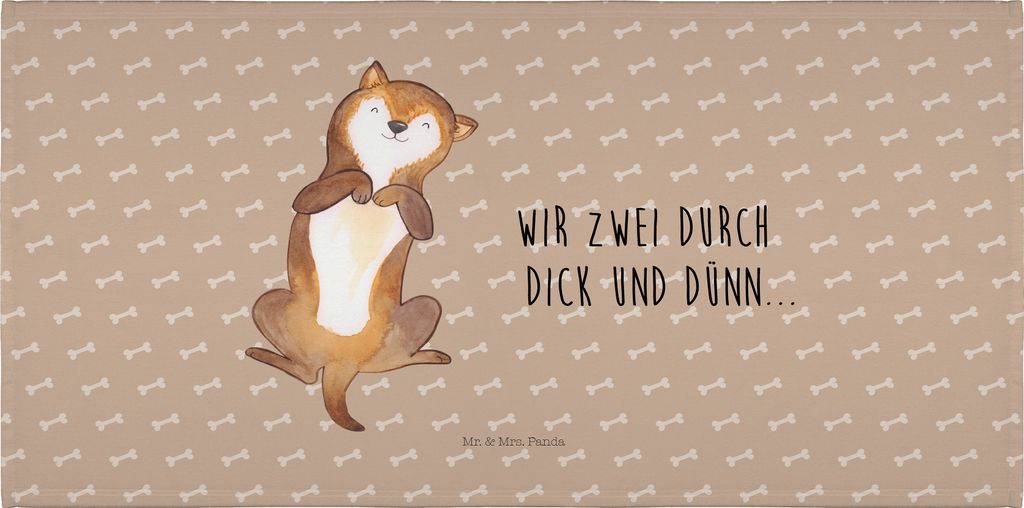 Mr. & Mrs. Panda Handtuch Hund Streicheln - Hundeglück - Geschenk, Frotteehandtuch, Flauschtuch, baumwolle, Vierbeiner, Sprüche, 50x100, Süß, B...