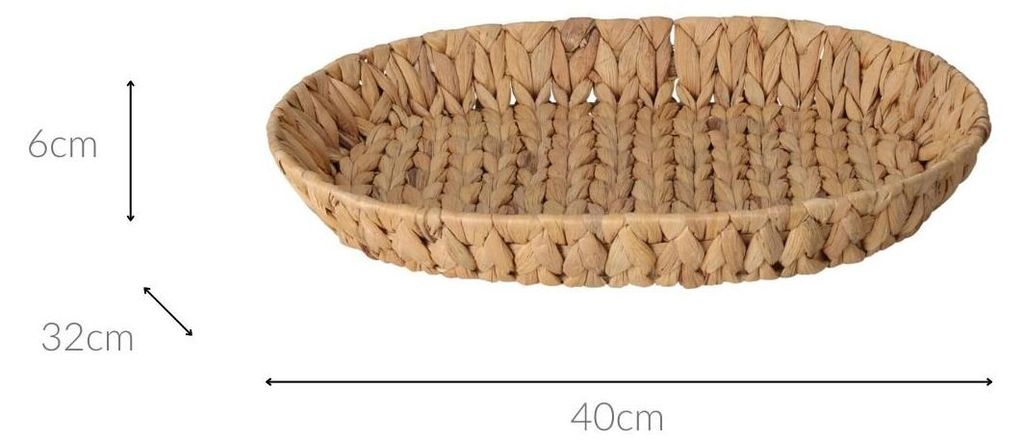 Ovaler geflochtener Korb 32x40x6cm Naturbeige Dekokörbe