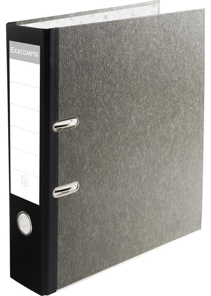 Exacompta 10x Ordner Wolkenmarmor 2Ring 80mm Rücken A4 schwarz 53681E