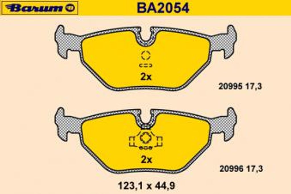 BARUM Bremsbelagsatz, Scheibenbremse Hinterachse BA2054