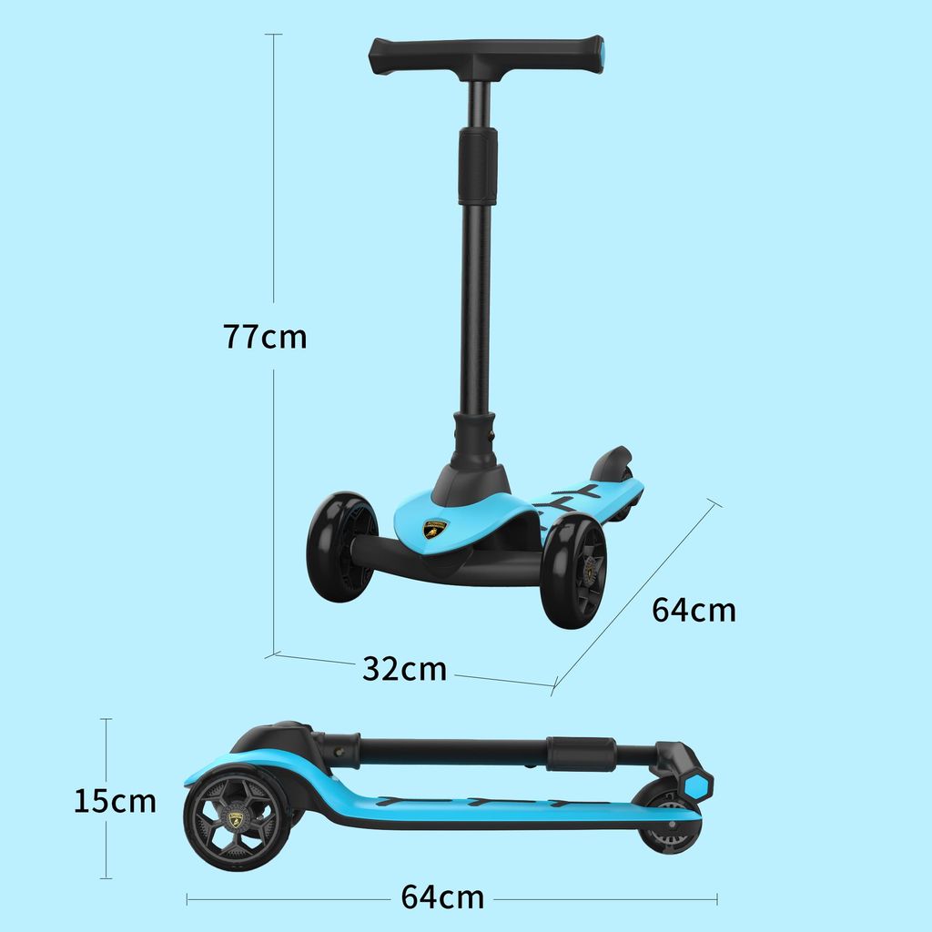 Lamborghini Kinderroller – Dreirad Mit LED-Rädern, Höhenverstellbar, Faltbar – Für Kinder Von 3-10 Jahren Lamborghini Kinderroller – Dreirad Mit LED-Rädern, Höhenverstellbar, Faltbar – Für Kinder Von 3-10 Jahren