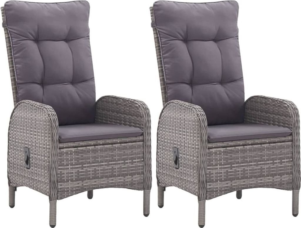 "SALE 2026" 3-tlg. Garten-Essgruppe - Tisch und Stühlen - Balkonmöbel Set - Grau - Gartenmöbelset DE5452841