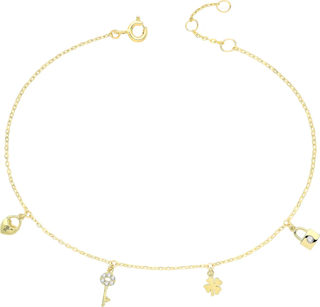 Bracelet de luxe en or 9k pour femme - Cadeau idéal 18cm et zirconium