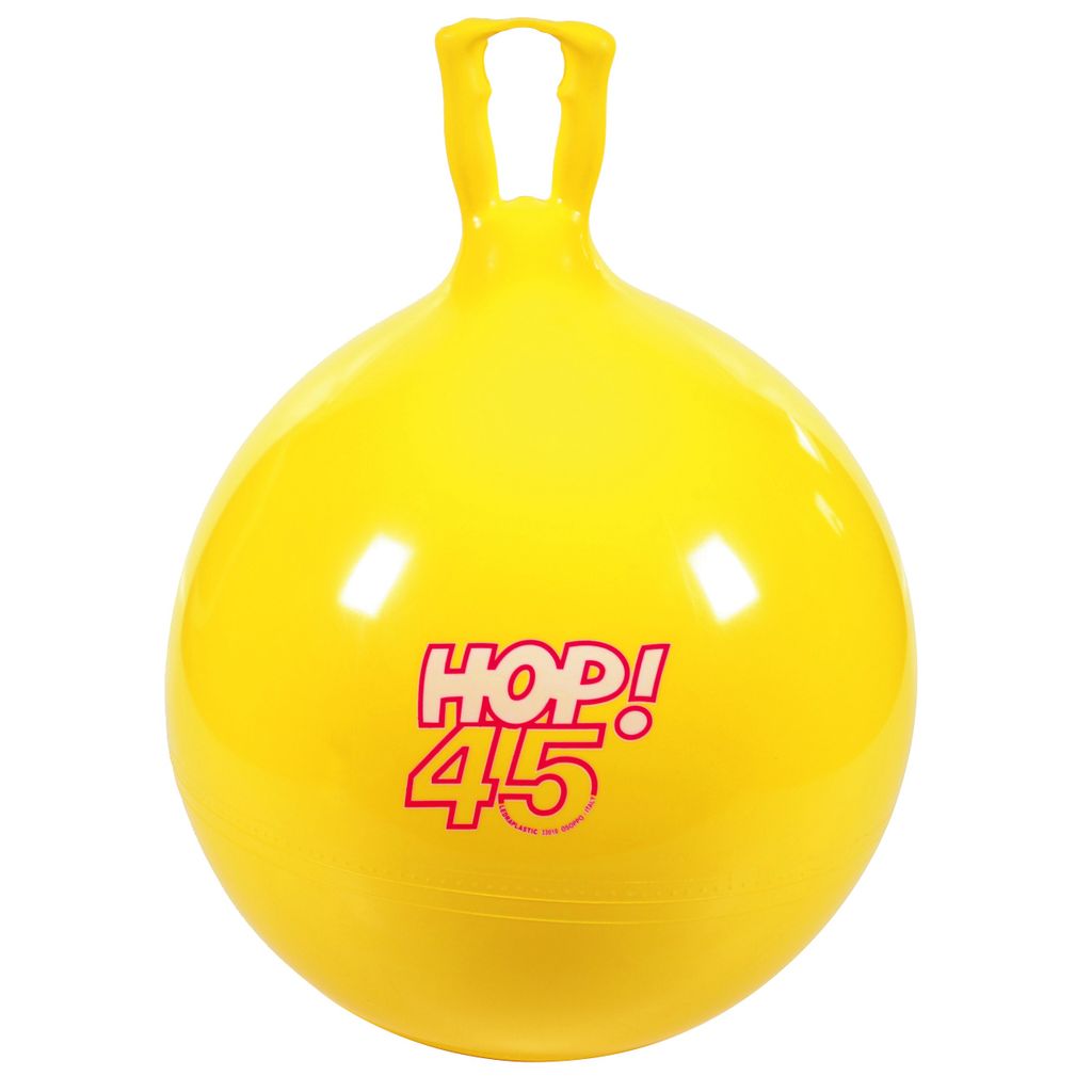 Hüpfball 60cm mit Griff Sprungball gelb oder rot Springball Hopser Ball  Kinder