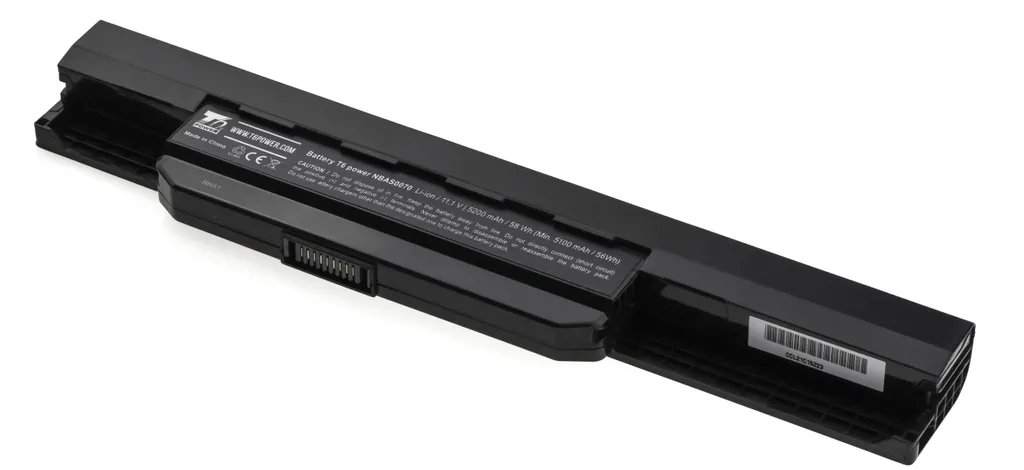 Batteria T6 Power per Asus X53SV, Li-Ion, 11,1 V, 5200 mAh (58 Wh), nero