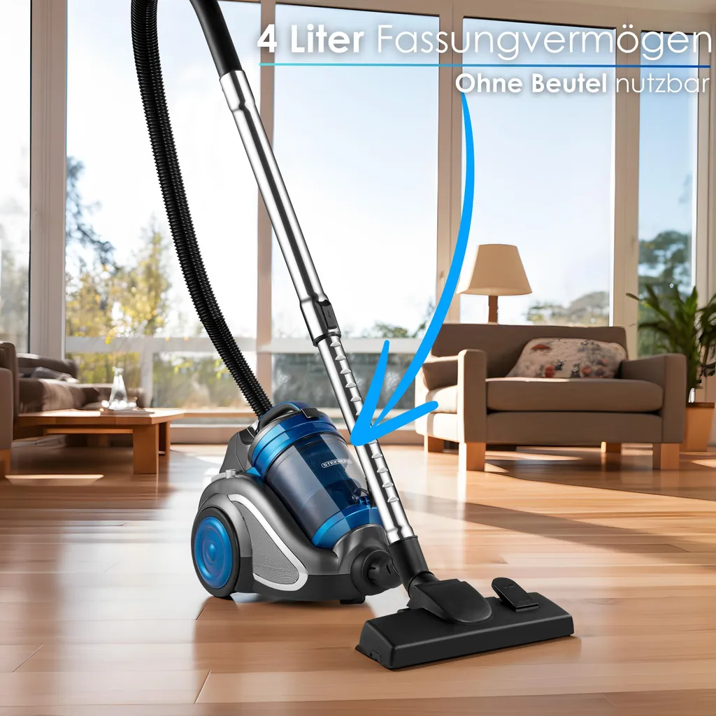 Aspirateur traîneau sans sac puissant pour maison avec tuyau 360°