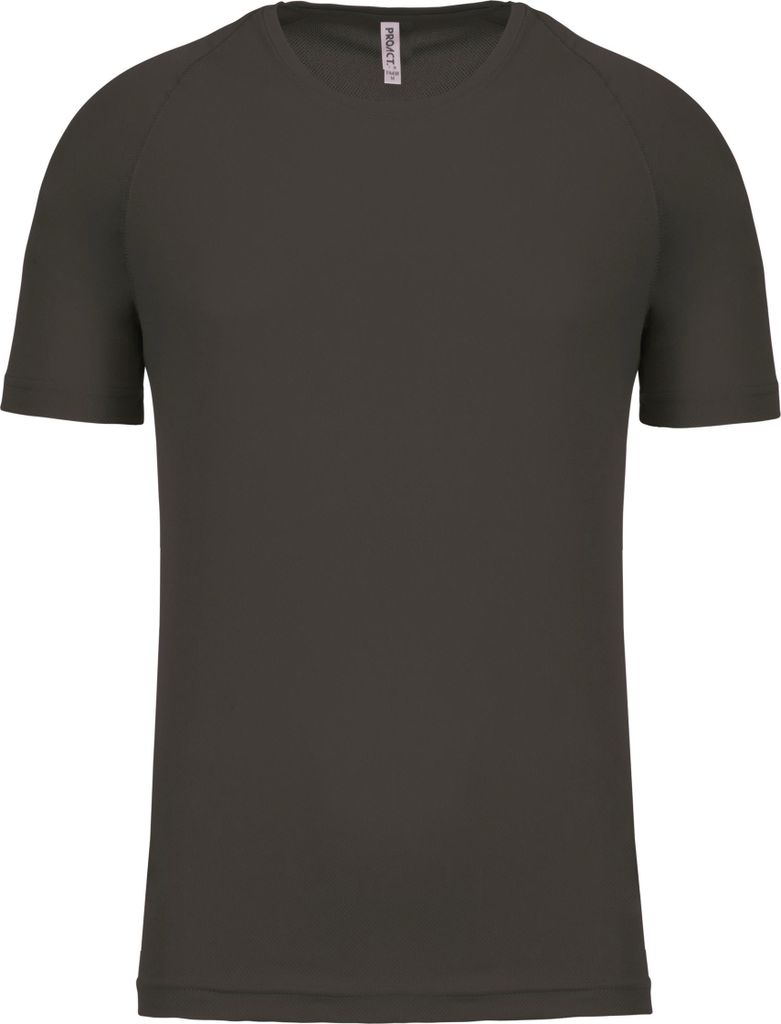 Proact Herren Sport T-Shirt Kurzarm Rundhals Slim Fit Basic Shirt, Größe:2XL, Farbe:Dark Grau