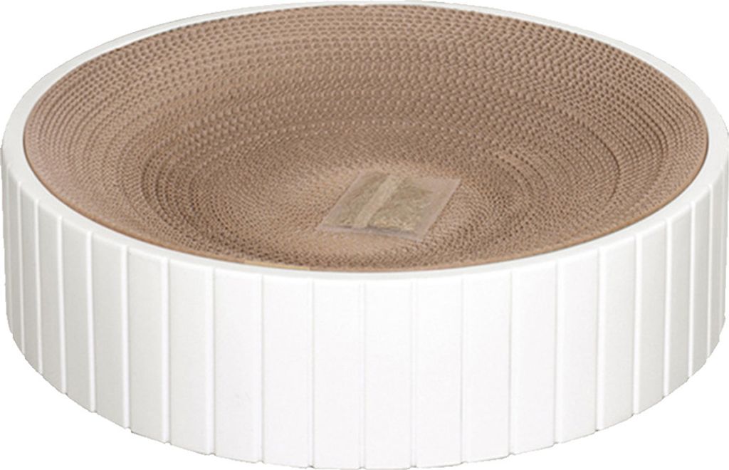 Katzenkratzbretter Schüssel Nest,Corrugated Lounge Kratzpappe, Katzen Kratzmöbel für Couch&Teppiche&Sofas,white