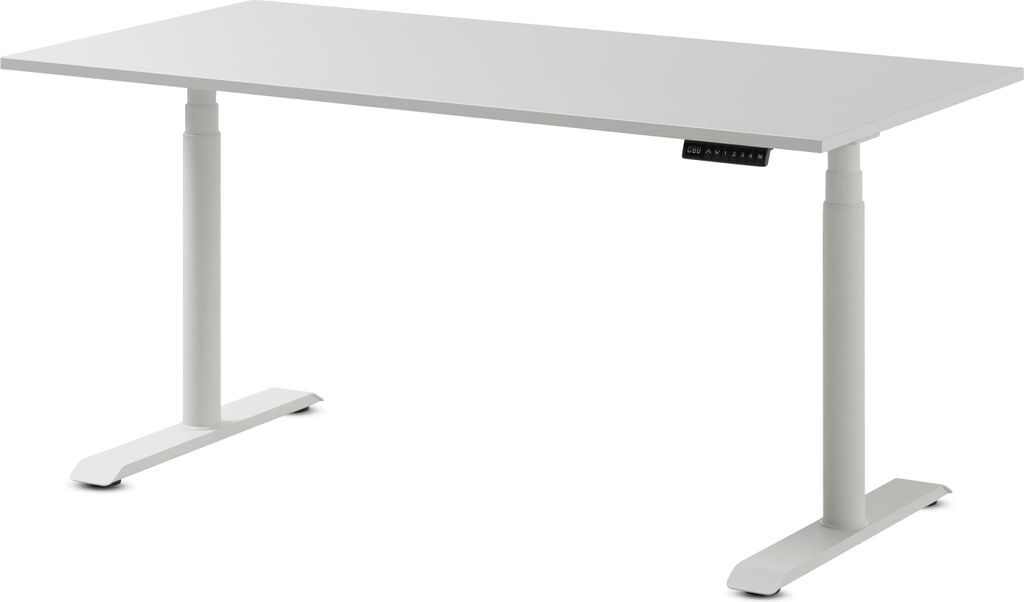 Schultz eDesk elektrisch höhenverstellbarer Schreibtisch Gestell rund 120 x 80 x 75 cm E1-Dreischichtfeinspanplatte