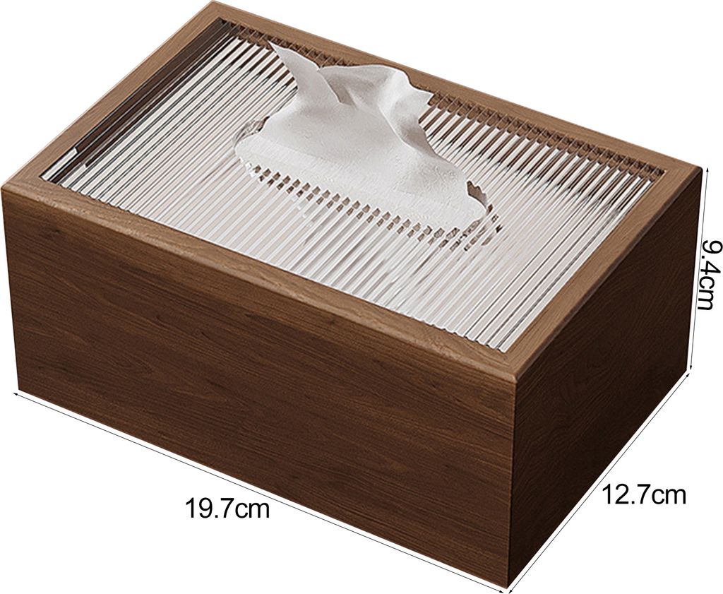 Taschentuchbox aus Holz im chinesischen Stil mit Acryldeckel, leicht, leicht zugänglich, multifunktionaler Servietten-Organizer für den Schreibt...