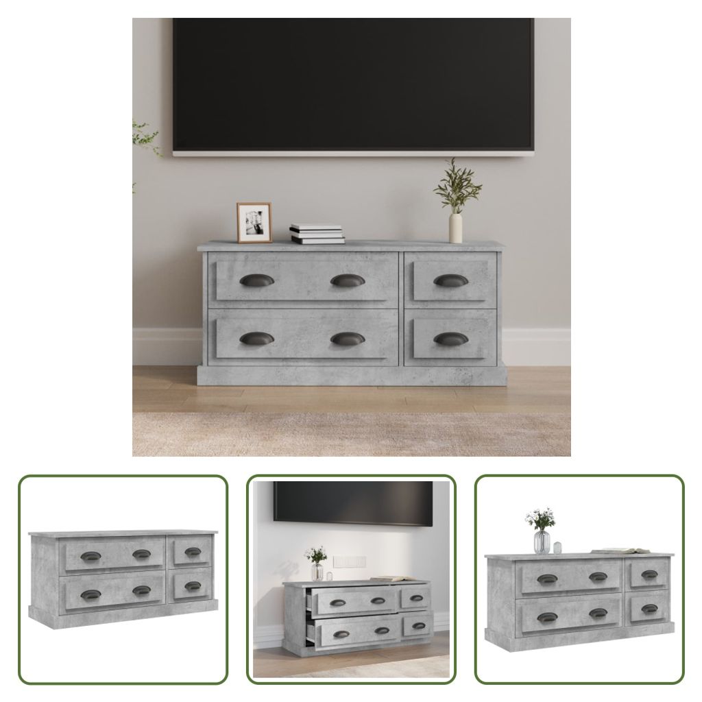 The Living Store TV-Schrank Betongrau 100x35,5x45 cm Produktbild 