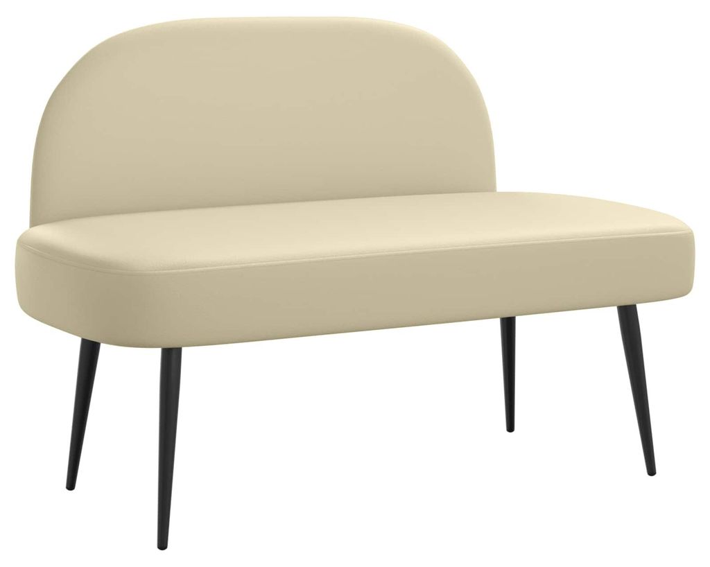 Čalúnená lavica s operadlom, krémová, 110 x 60 x 76 cm Obrázok produktu 