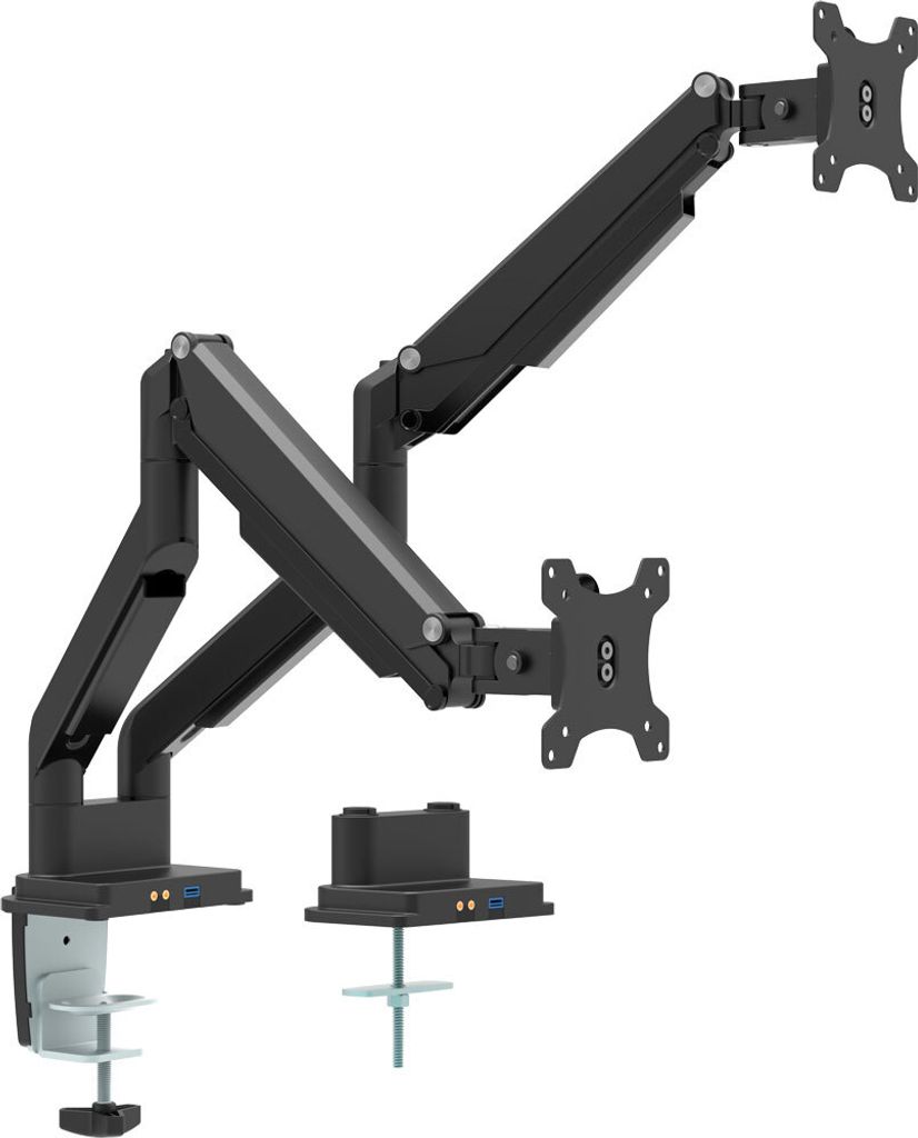 InLine desk mount w/ lift and USB/Audio, 2 monitors up to Image du produit 