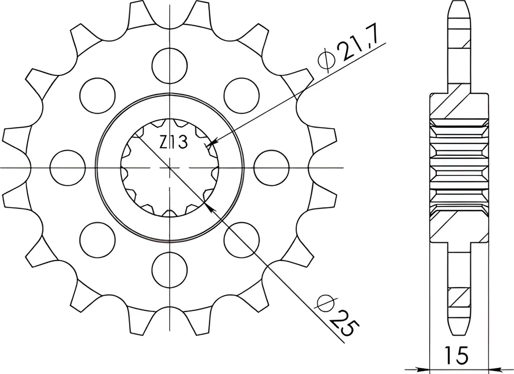 Pignon Supersprox 525 15Z : Évitez l'Usure de Transmission à 15 Dents - 2