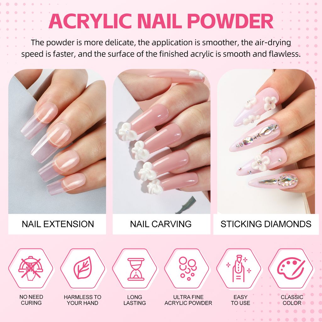Acryl-Nagel-Set mit UV-Licht Acryl-Pulver und flüssiges Produktbild 8