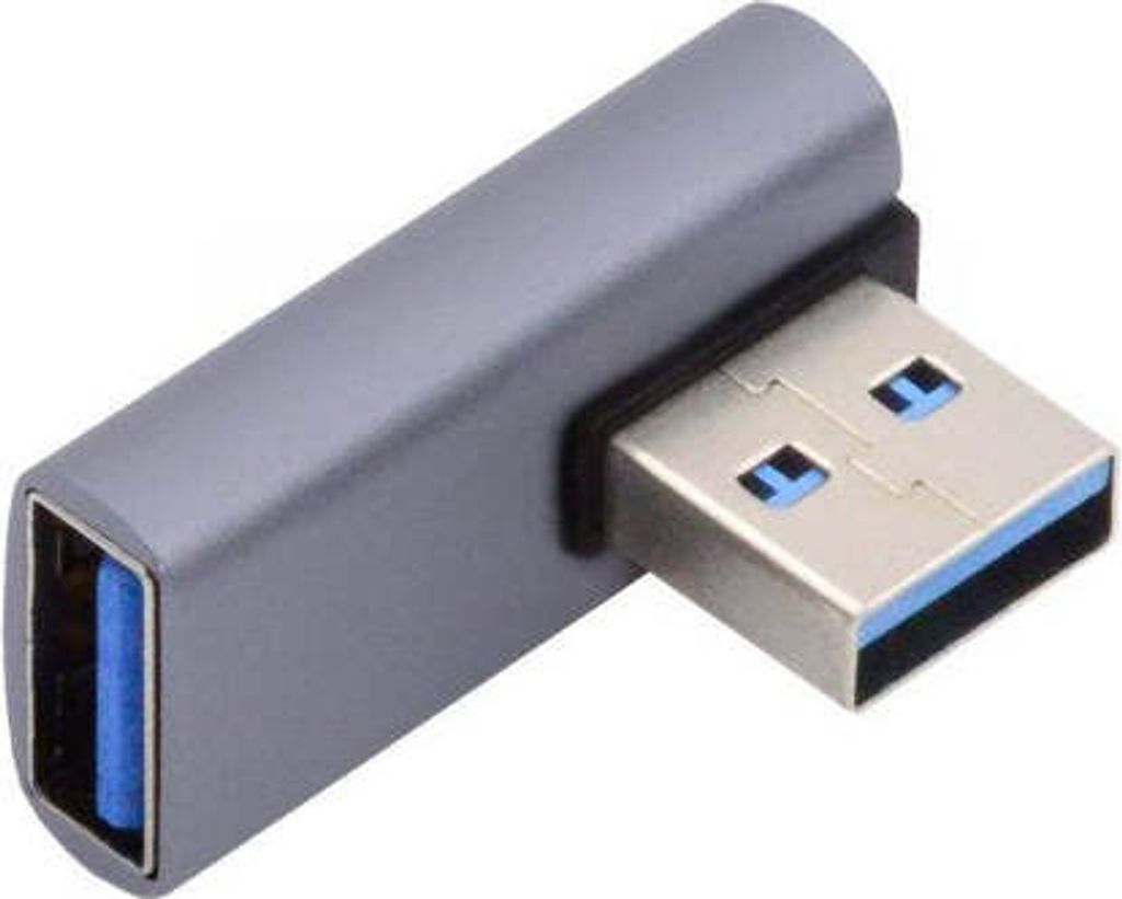USB 3.0 Gen 2 Adapter Typ A Buchse zu Stecker Winkel Kabel in Grau