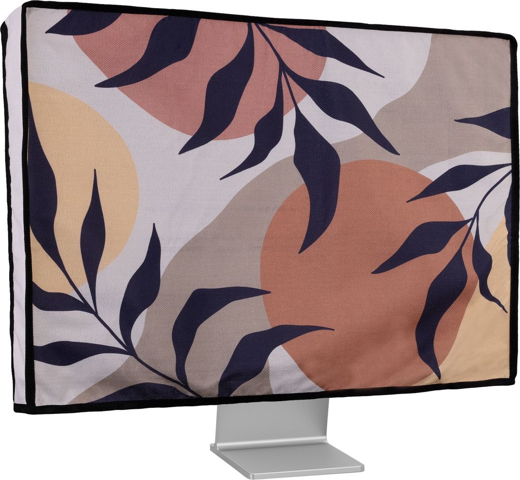 kwmobile Leinen Hülle kompatibel mit 24-26" Monitor - Schutzhülle Staubschutz Abdeckhaube für PC Bildschirm - Computer Screen Cover Staubhaube H...