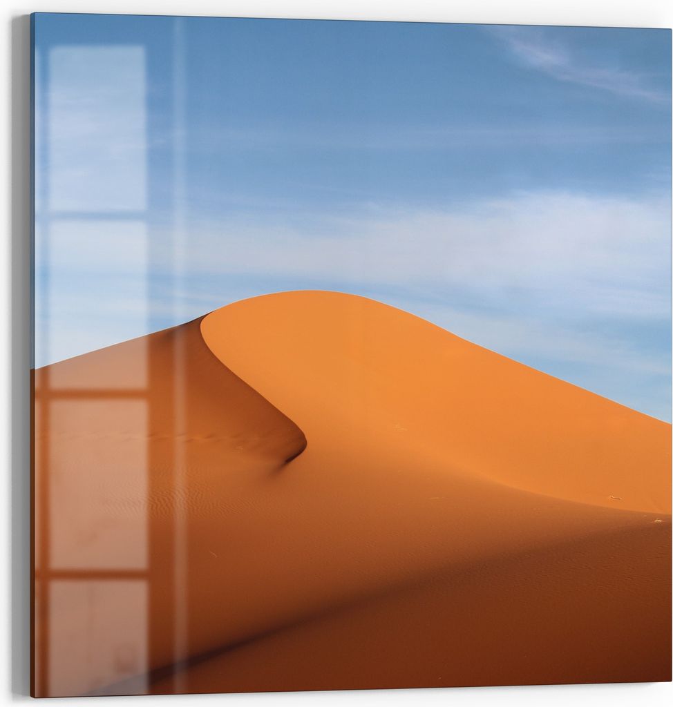 DEQORI Magnettafel Glas 50x50 cm 'Goldene Dünenruhe' beschreibbar Whiteboard Küche