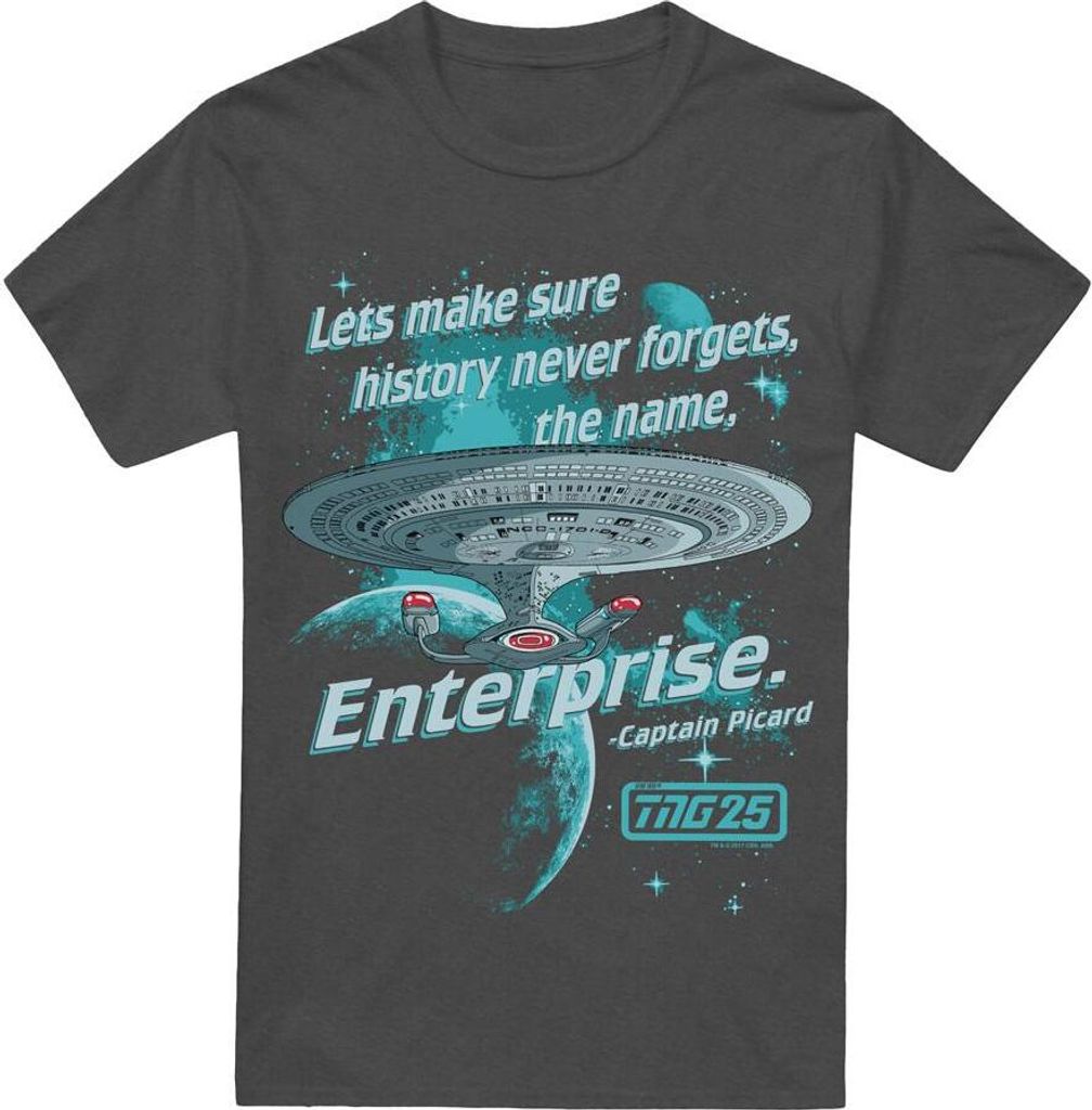 Star Trek - "Never Forget" T-Shirt für Herren/Damen Uni TV17489 (S) (Holzkohle)