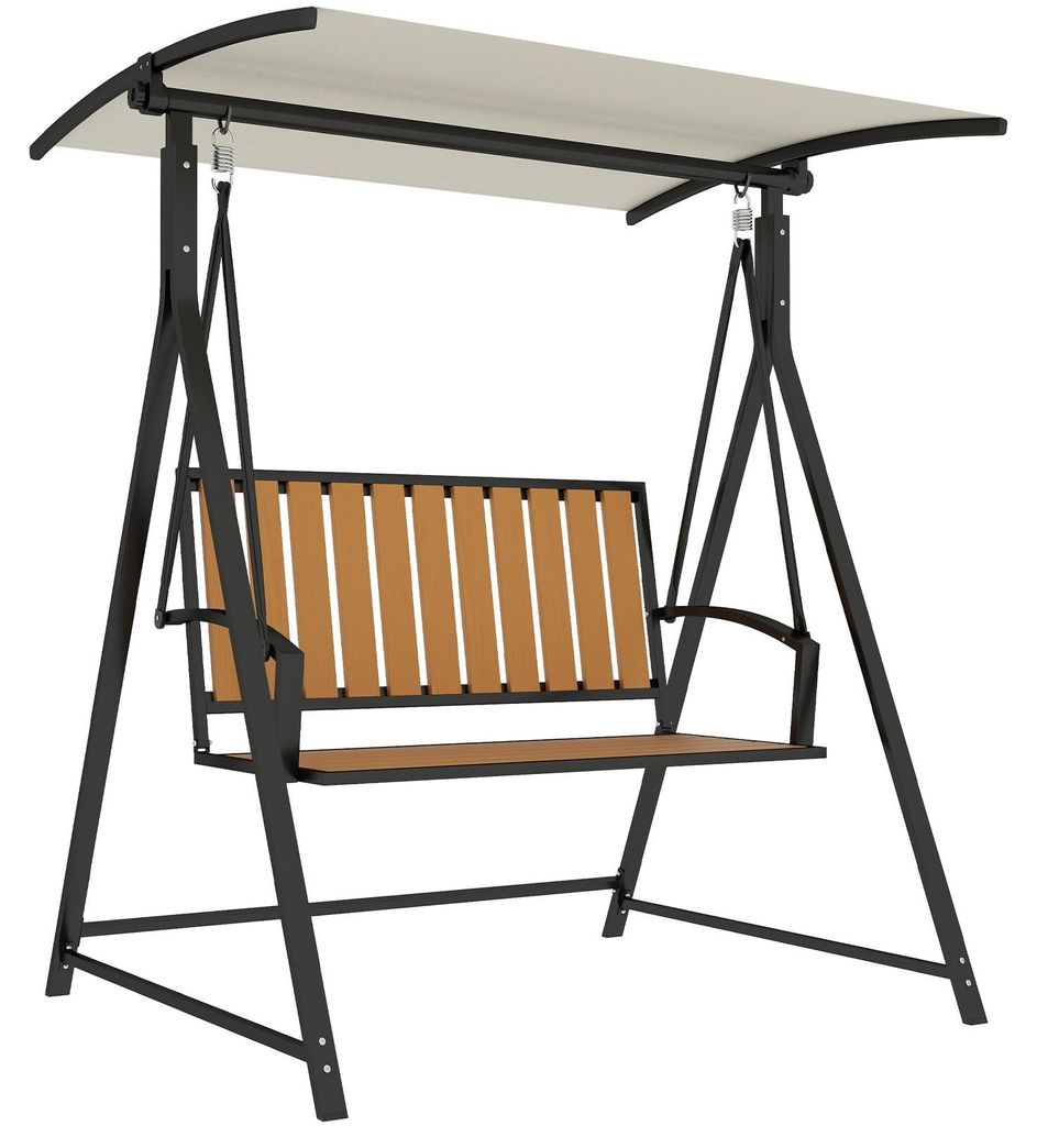 Hollywoodschaukel mit verstellbarem Sonnendach, 2-Sitzer Gartenschaukel