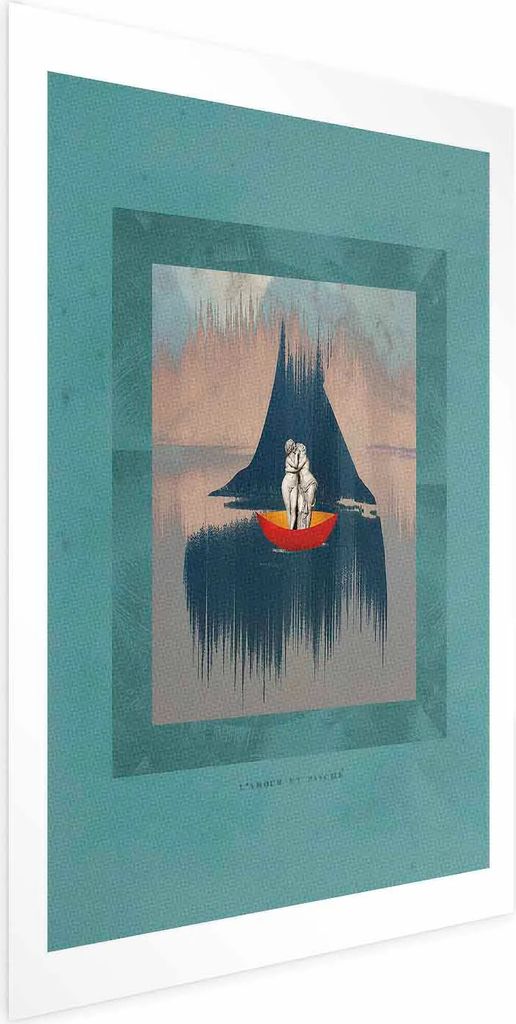 Posterpapier Poster - Couple on a Boat 60x90 cm Abstrakt n-C-0169-ao-a