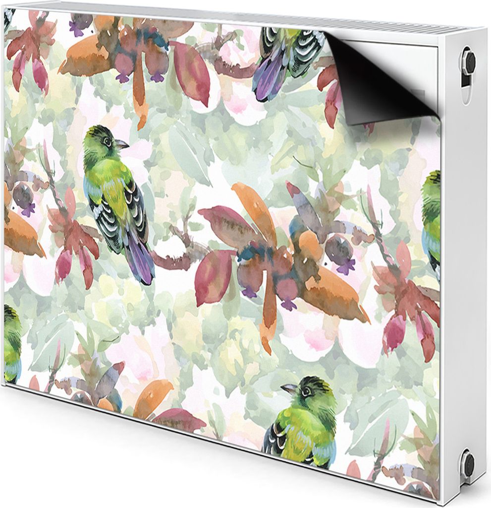 Magnet Radiator Magnet Mat Heizkörperverkleidung Heizkörper-Abdeckung Heizung 110x60 cm - Vögel, exotisch