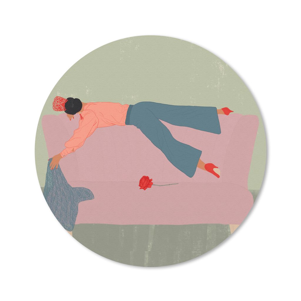 MuchoWow Mauspad Mousepad Vintage - Frauen - Design 30x30 cm - Mousepads - Maus Mat - Pad - Mausunterlage - Tischunterlage - Schreibtischmatten