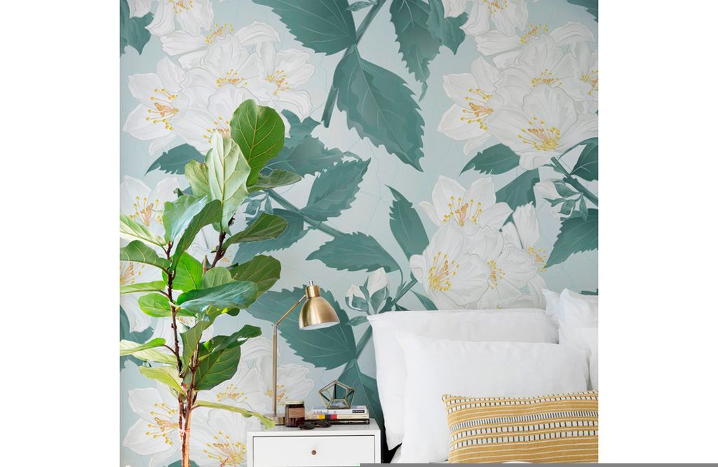 Coloray Fototapete 312x219 cm An Einer Wand Latex Latextapete - Blühender BlumenPastel-Garten.