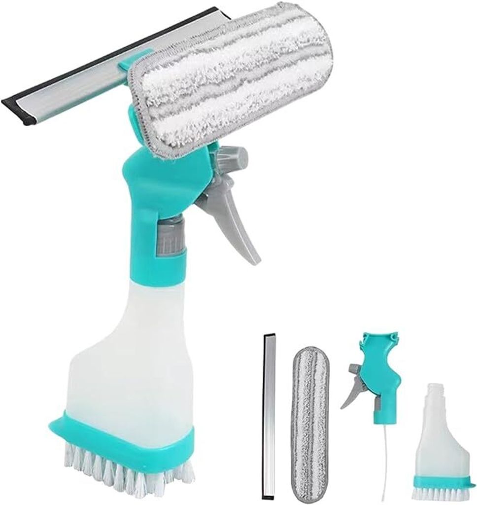 4-in-1-Fensterreinigungsset, professioneller Fenstersauger mit Sprühflasche für die Reinigung von Dusche, Wand, Spiegel, Glas, Auto-Windschutzsch...