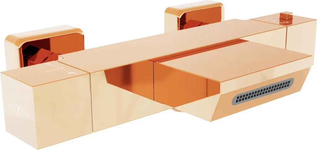 Miscelatore Esterno Vasca Mexen Cube 77360-60 Oro Rosa Termostatico 38°
