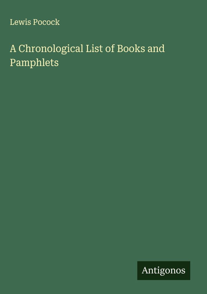 Eine chronologische Liste von Büchern und Broschüren