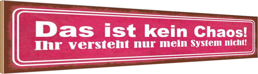 vianmo Holzschild 10x46 cm das ist kein Chaos nur System Dekoration