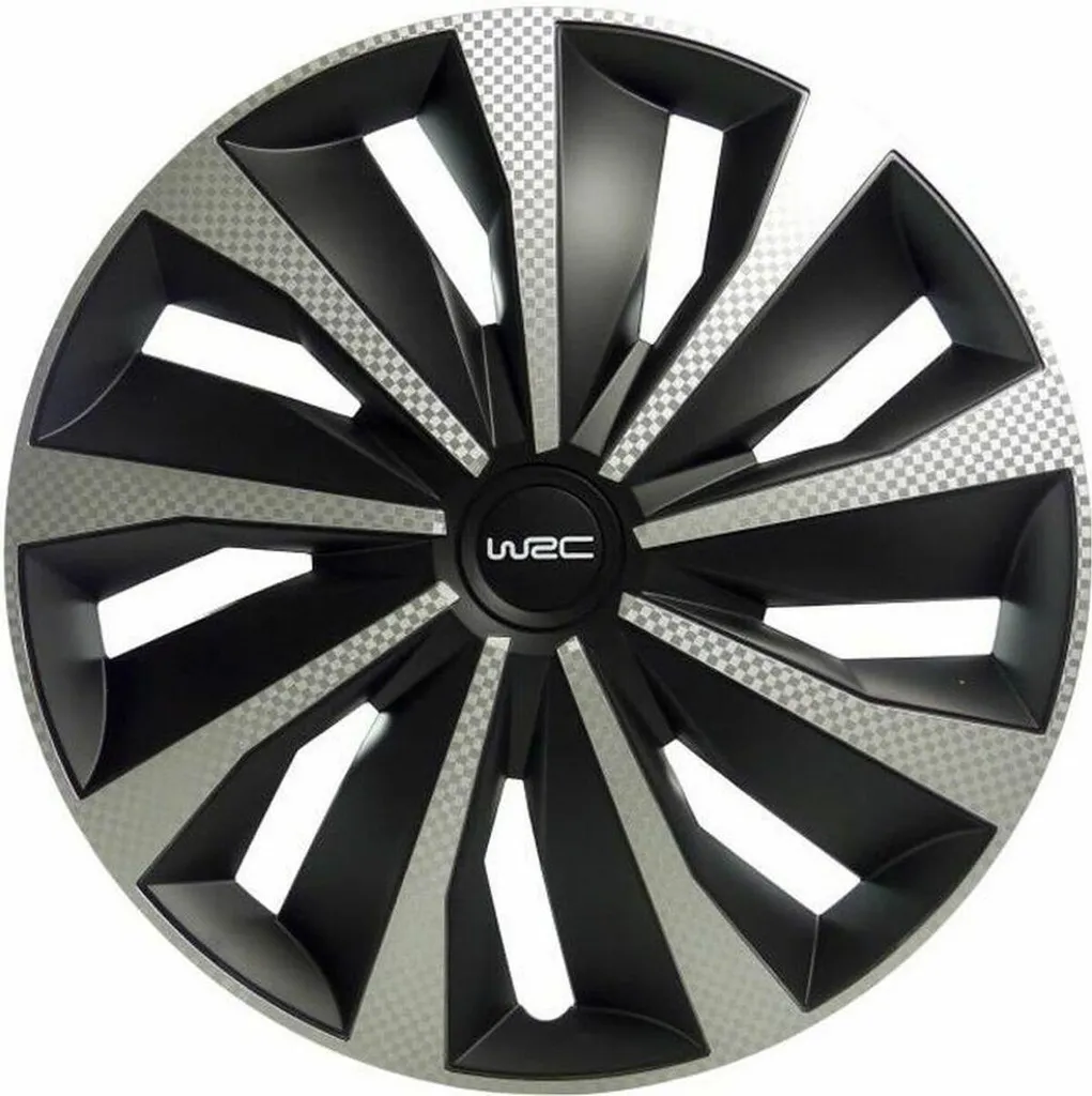 Lot de 4 enjoliveurs 16 pouces WRC IMP7499 gris argent pour jantes tôle