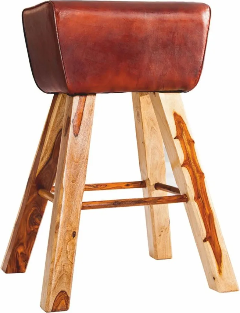 Tabouret de Bar Marron en Cuir Véritable - Mobilier Hôtel Restaurant