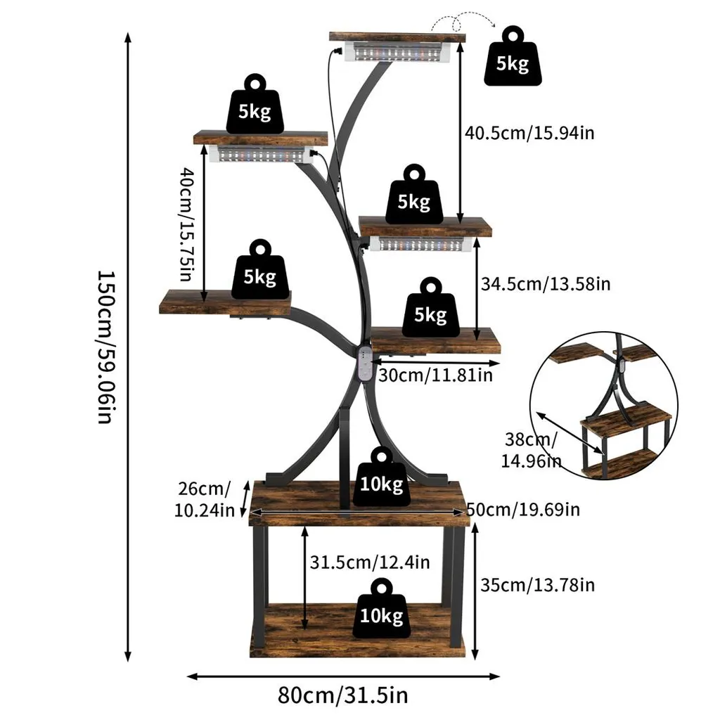 Support fleurs d'angle pour salon et balcon optimisé pour petit espace - 5